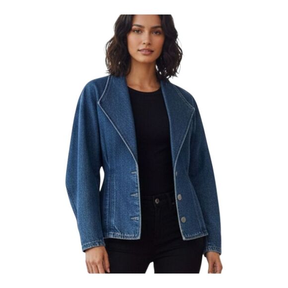 Vintage Circle S Dallas Texas Western Wear Denim Blazer Jacket Dolman Sleeve USA - Picture 1 of 9